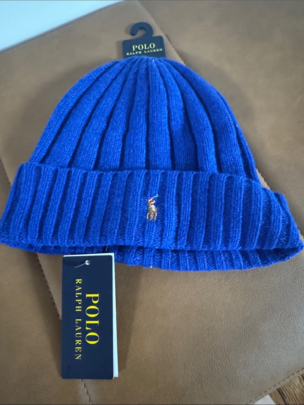 Polo by Ralph Lauren Royal Blue Ribbed Knit Cuff Beanie